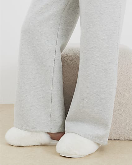 Cream Faux Fur Mule Slippers