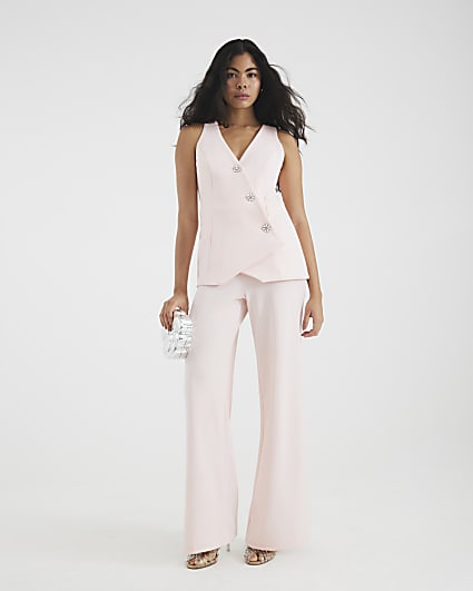 Pink Waistcoat Hybrid Jumpsuit
