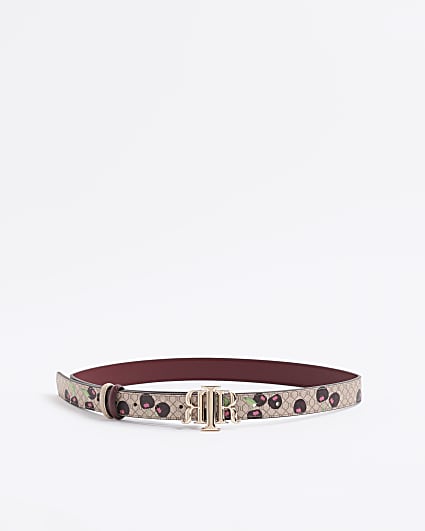 Beige RI Monogram Cherry Belt