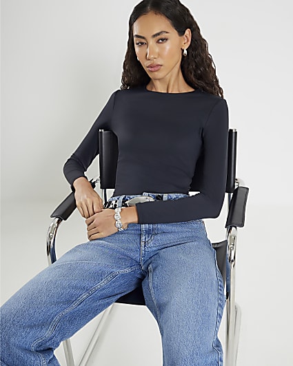 Black Crew Neck Top