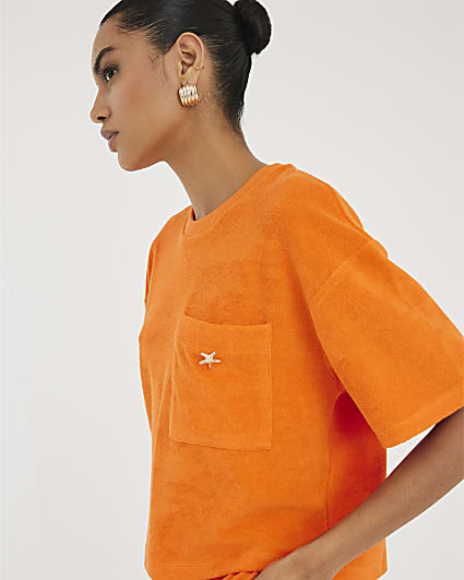 Orange Short Sleeve Towelling T-shirt