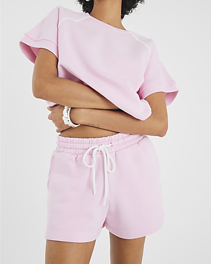 Pink Piped Detail Shorts