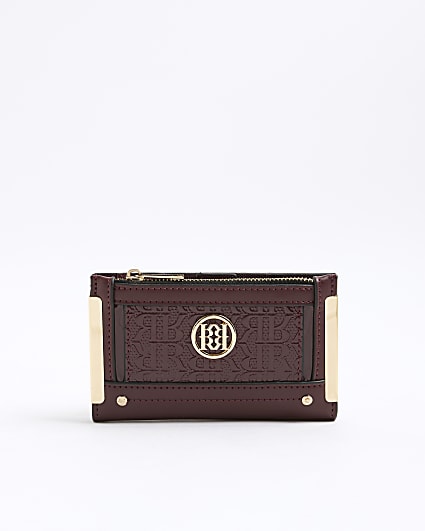 Red Embossed RR Monogram Print Purse