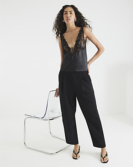 Black Barrell Leg Trousers