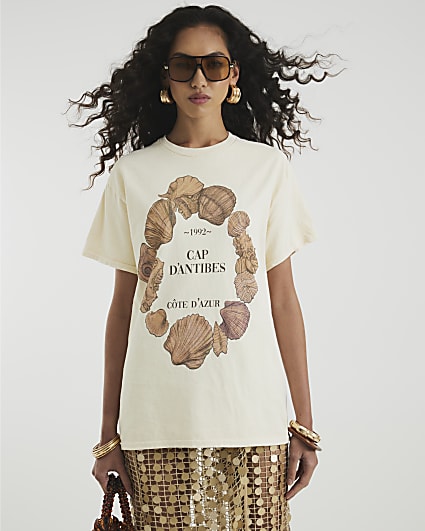 Beige Circle Shell Antibes T-Shirt