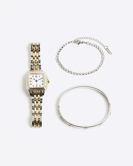 Silver Watch And Bracelet Multipack