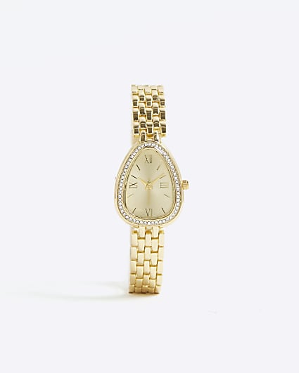 Gold Oval Watch