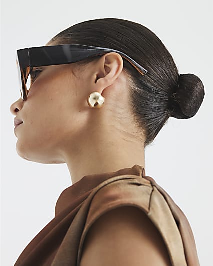 Gold Dome Stud Earrings