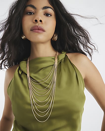 Gold Layered Snake Chain Necklace