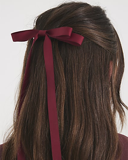 Red Skinny Hair Bow