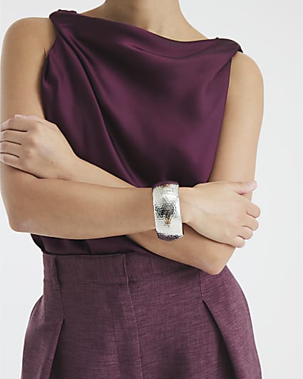 Silver Smooth Polished Clamp Bracelet
