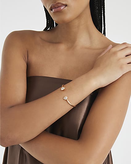 Gold Open Cubic Zirconia Bracelet