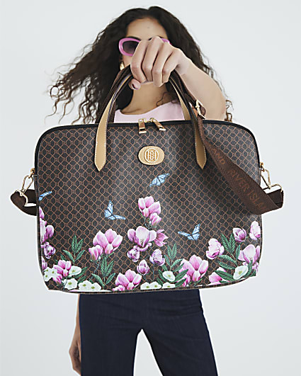 Brown Morgan Floral Monogram Laptop Case