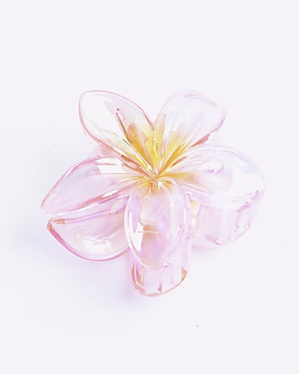 Pink Flower Hair Claw Clip