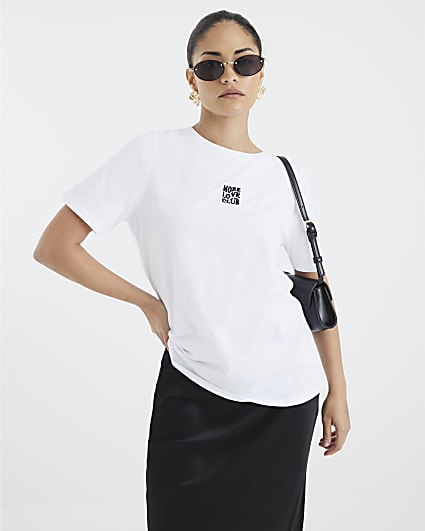 Petite White More Love Club T-Shirt