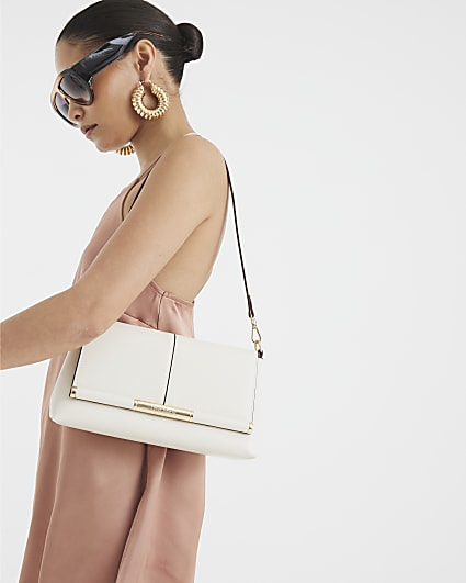 Cream Bar Front Clutch Bag