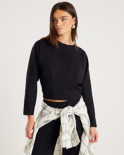 Black Premium Long Sleeve Batwing Sweatshirt