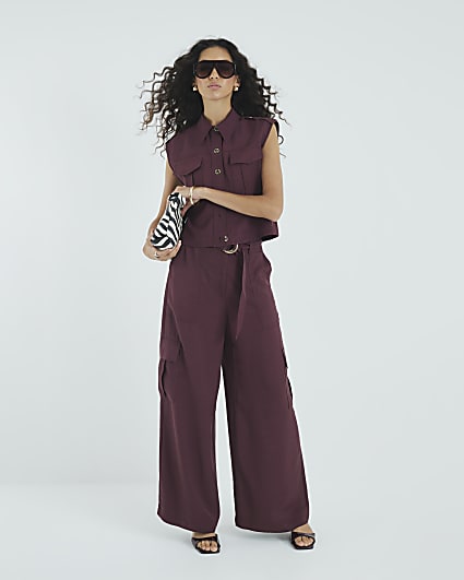 Purple Premium Belted Utility Trousers