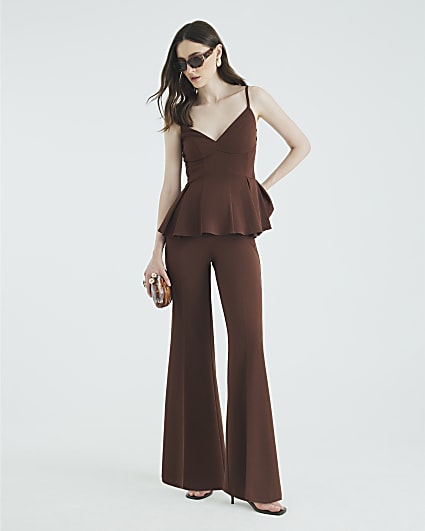 Brown Flared Trousers