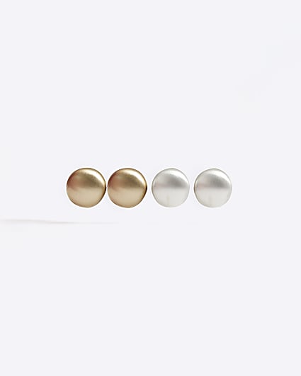 Gold and Silver Stud Multipack Earrings
