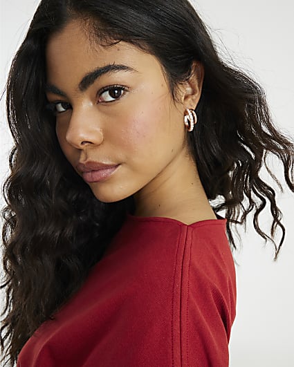 Rose Gold Double Hoop Earrings