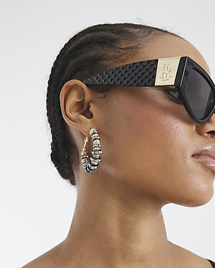 Metal Multi Rhondal Hoop Earrings