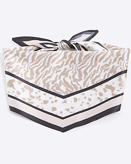 Cream animal print Neckerchief