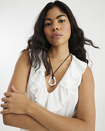 Black Cord Pendant Necklace