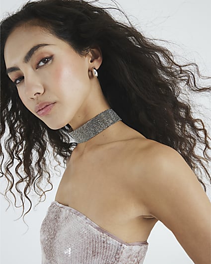 Black Rhinestone Choker