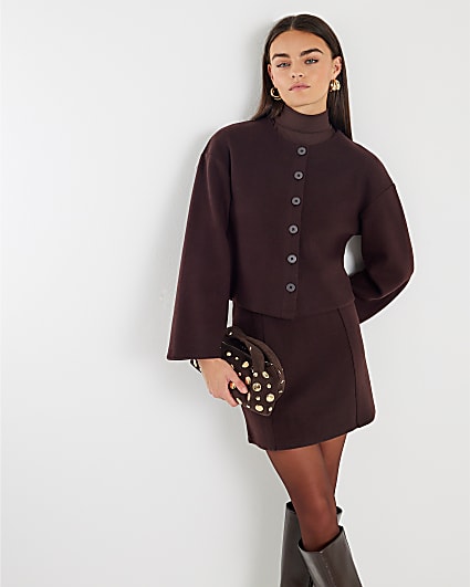 Brown Cosy Mini Skirt