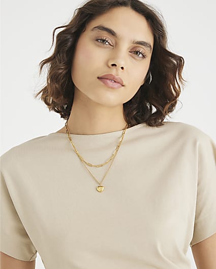 Gold Layered Heart Necklace