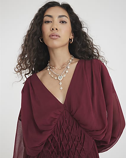 Metal Multi Layered Heart Necklace
