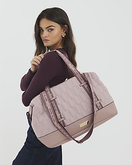 Pink Quilted Holdall Bag