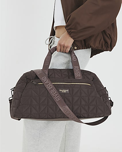Brown Quilted Holdall Bag