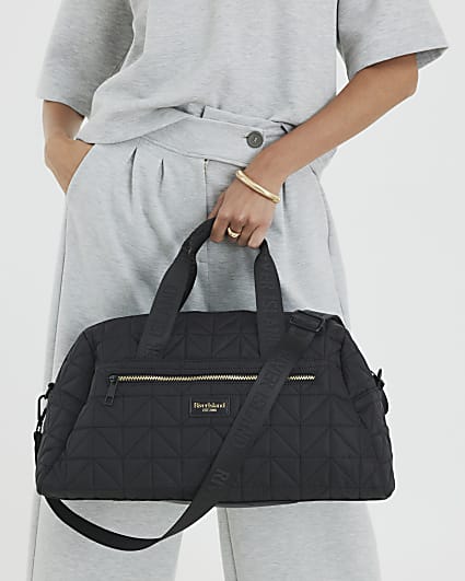 Black Quilted Holdall Bag