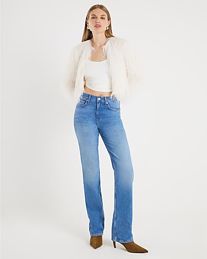 Cream Long Sleeve Fringed Cardigan