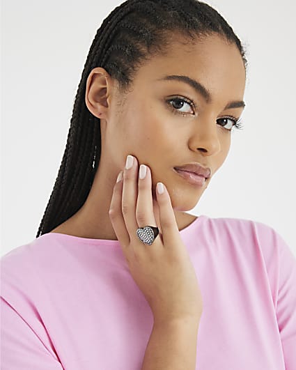 Black Heart Gunmetal Ring