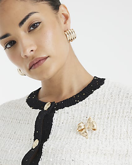 Gold Bow Brooch