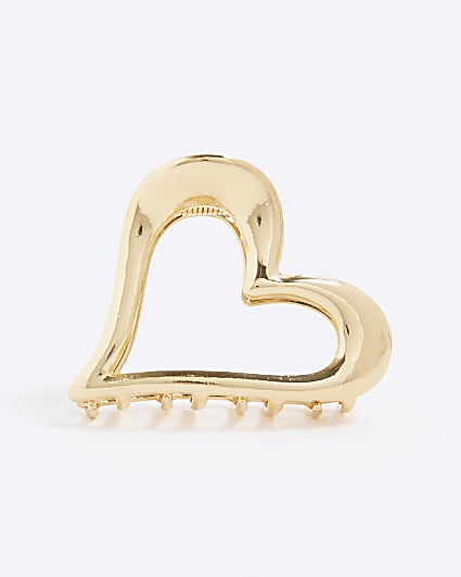 Gold Heart Claw Hair Clip