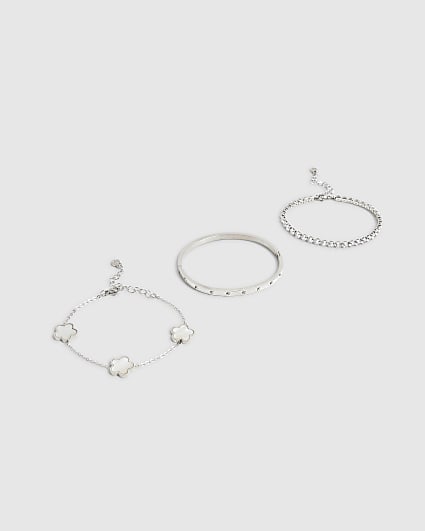Silver 3 Pack Bracelets