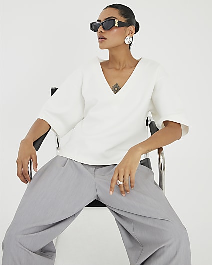 White V Neck T-Shirt