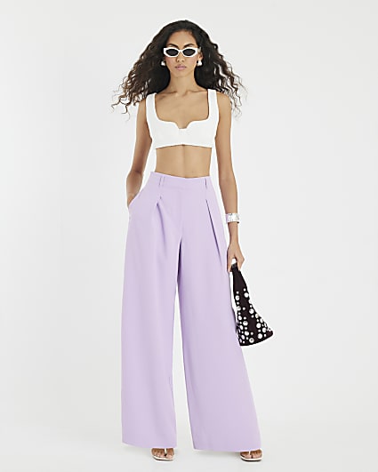Purple Wide Leg Trousers
