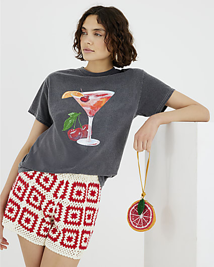 Grey Short Sleeve Cocktail T-Shirt