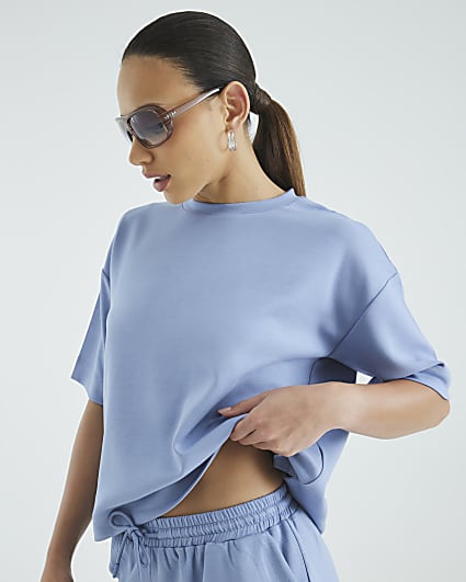 Blue Premium Short Sleeve Boxy T-shirt