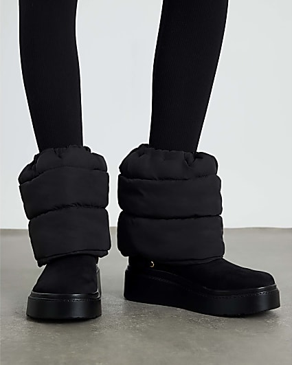 Black 2 in 1 Puffer Boots
