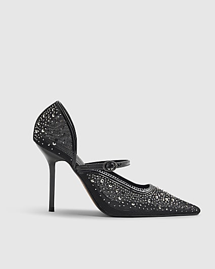 Black Heatseal Court Heels