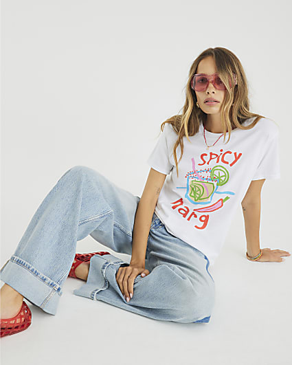 White Short Sleeve Spicy Marg T-shirt