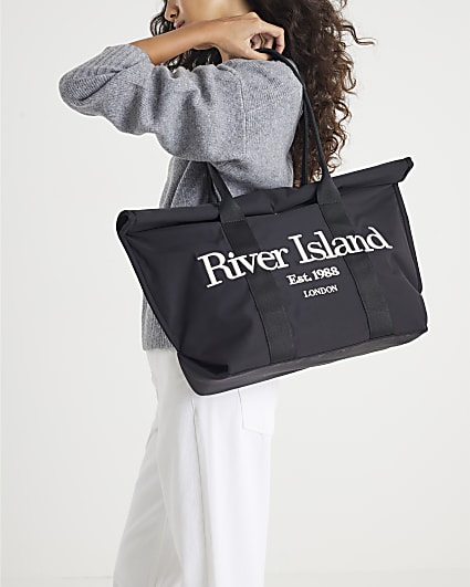 Black Roll Top Holdall Bag