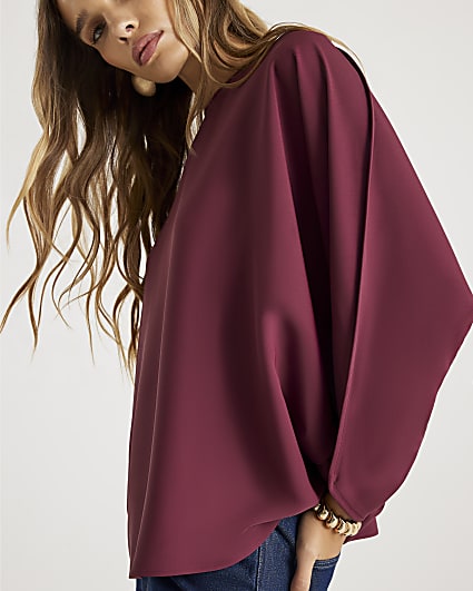 Pink Long Sleeve Batwing Top