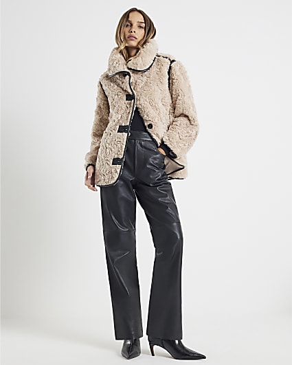 Cream Faux Fur Swing Coat